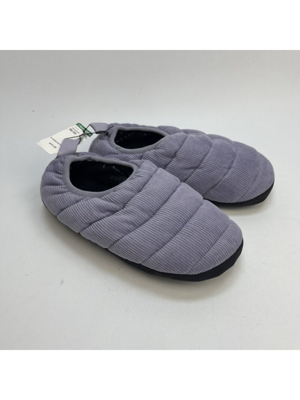 Simons Corduroy Mule Slippers Quilted Puffer Lila Purple Wom Sz 38/39 Cozy Camp